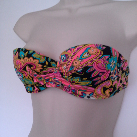 Victoria's Secret bikini top 34A Black multi Wire - Picture 2 of 7